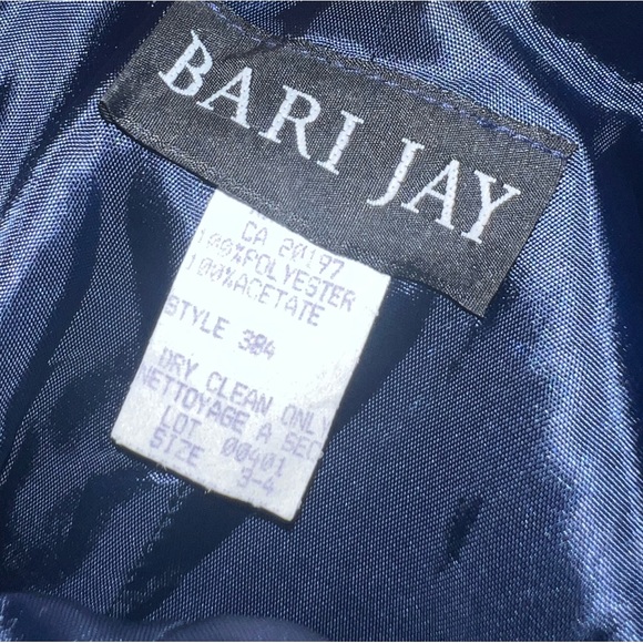 Bari Jay dark blue bedazzled sleeveless long polyester formal dress size 3/4 - Picture 10 of 12